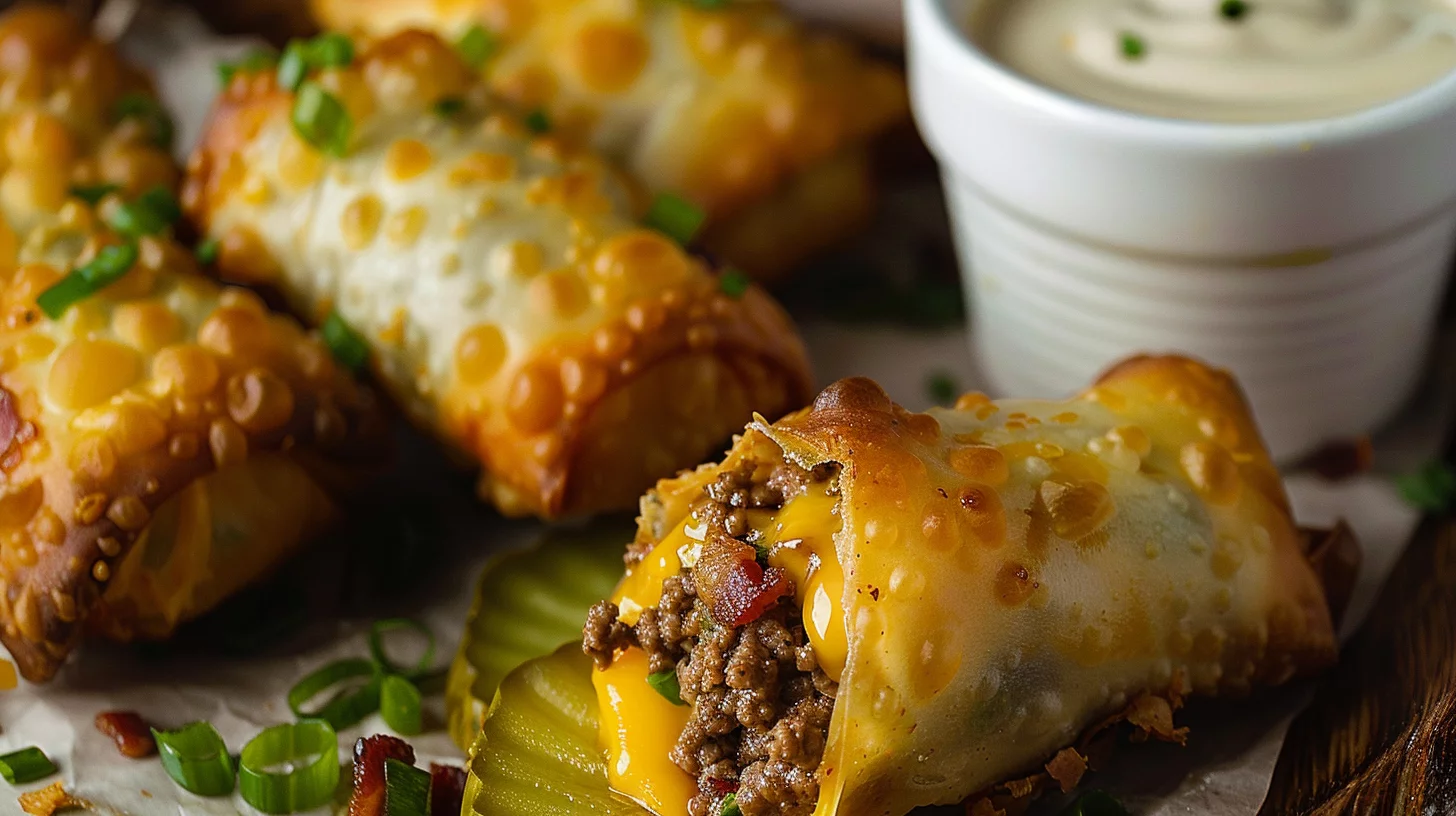 Air Fryer Cheeseburger Egg Rolls