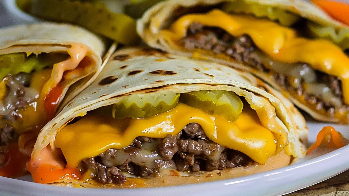 Air Fryer Cheeseburger Wraps