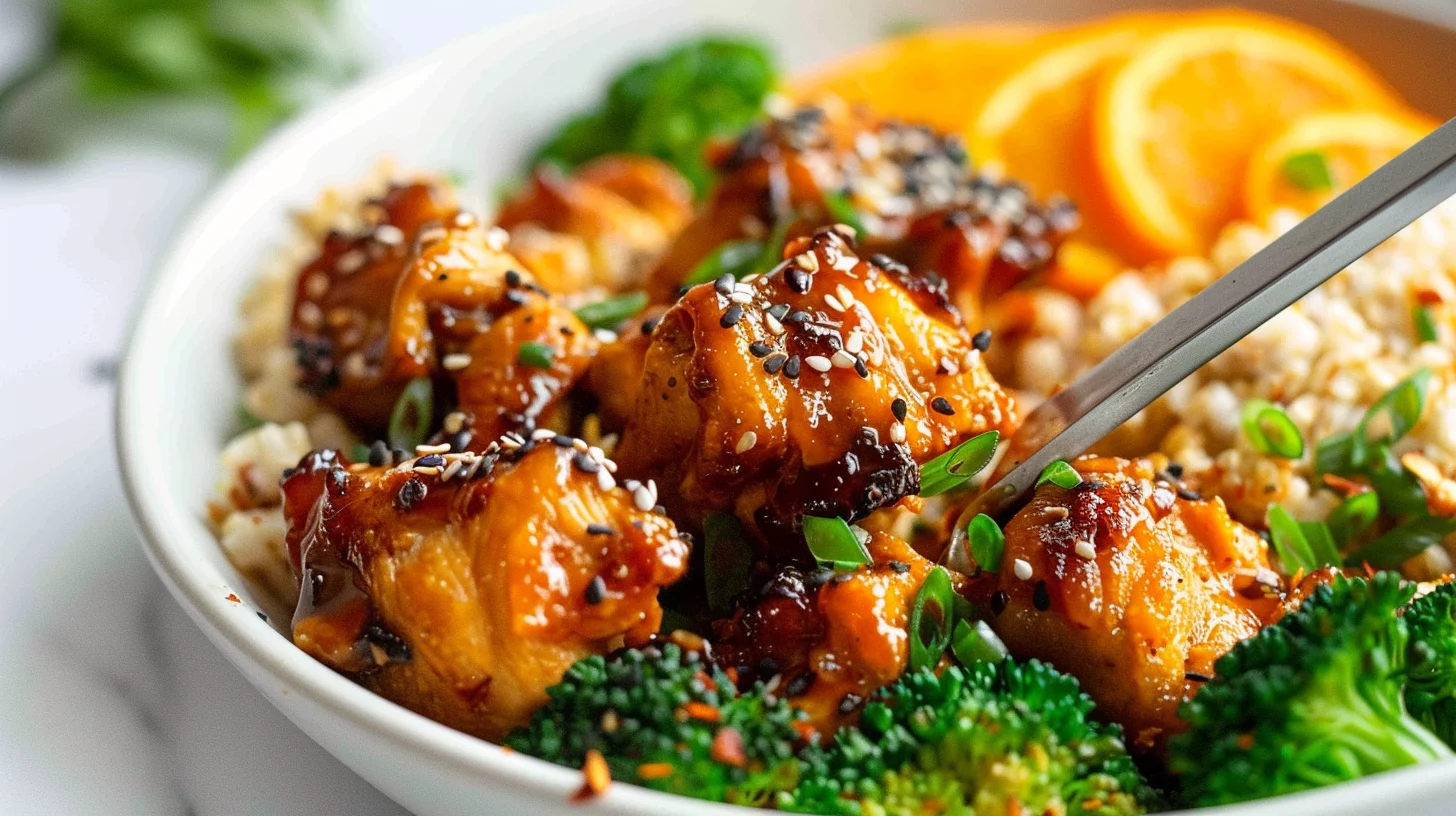 Air Fryer Orange Chicken and Protein Bowls