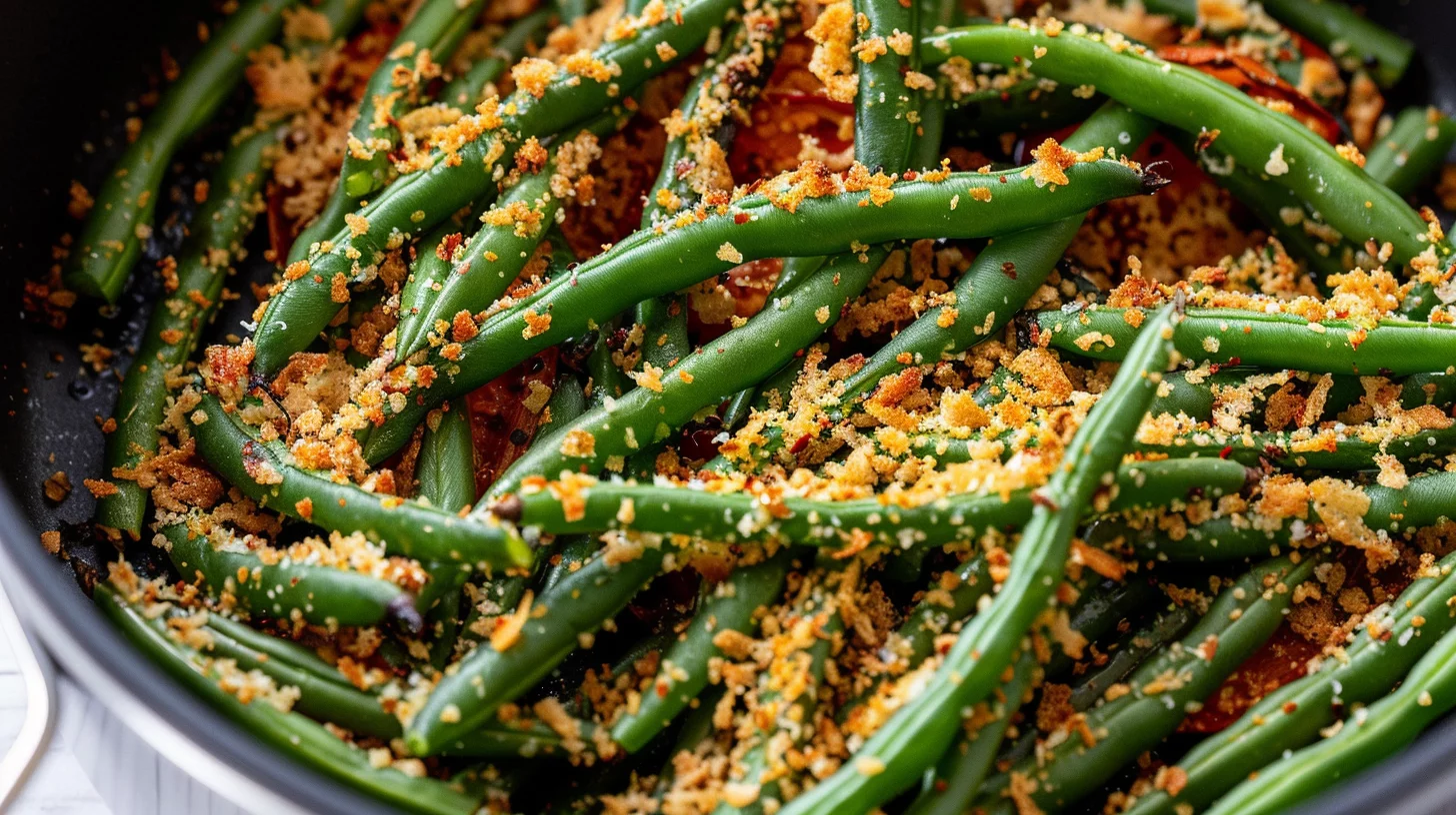 Airfryer Green Beans and Shishito Peppers