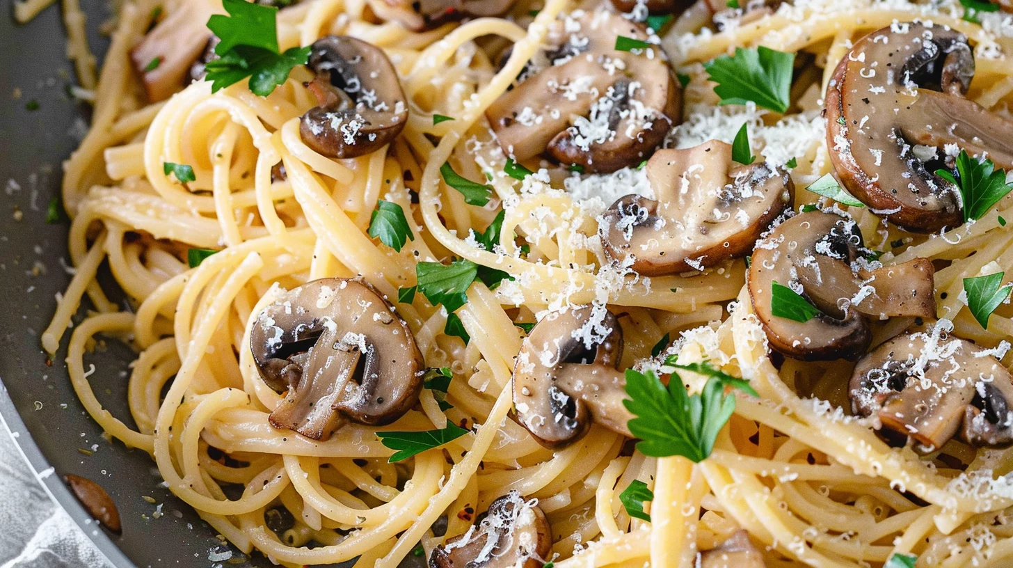 Garlic Butter Mushroom Pasta Bites