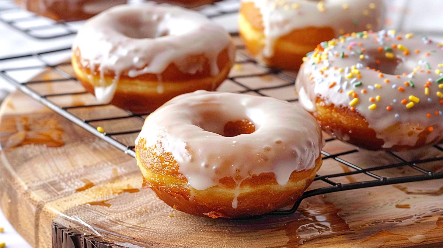 Mini Air Fryer Donuts With Vanilla Glaze