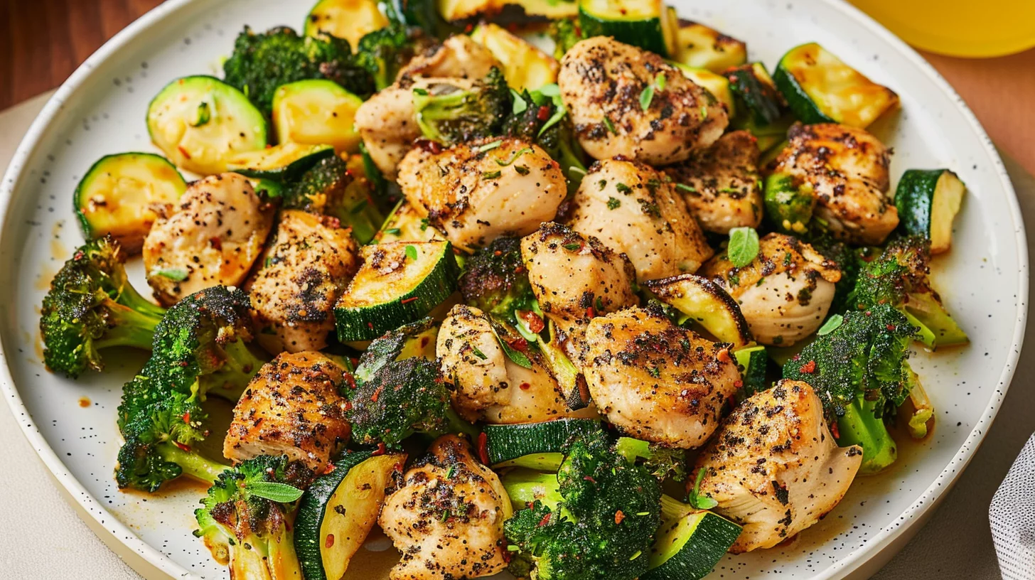10 Minute Air Fryer Chicken and Veggies