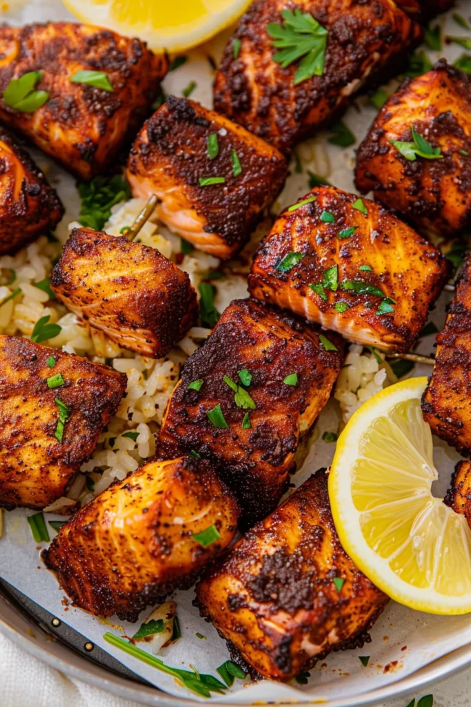 6-minute Blackened Air Fryer Salmon Bites