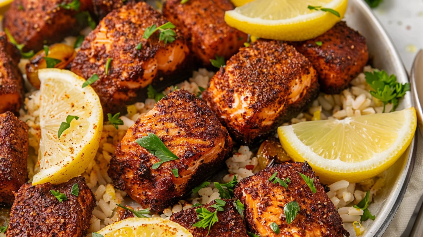 6-minute Blackened Air Fryer Salmon Bites