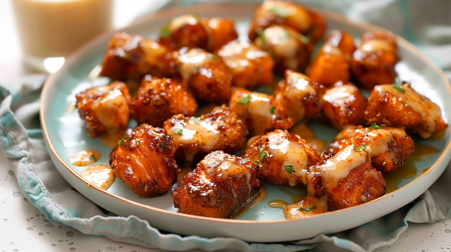 Air Fryer Bang Bang Salmon Bites