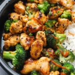 Air Fryer Chicken and Broccoli With Teriyakihoney Glaze