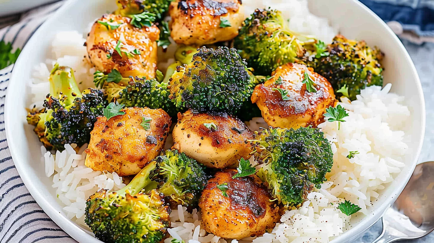 Air Fryer Chicken Bites and Broccoli Casserole