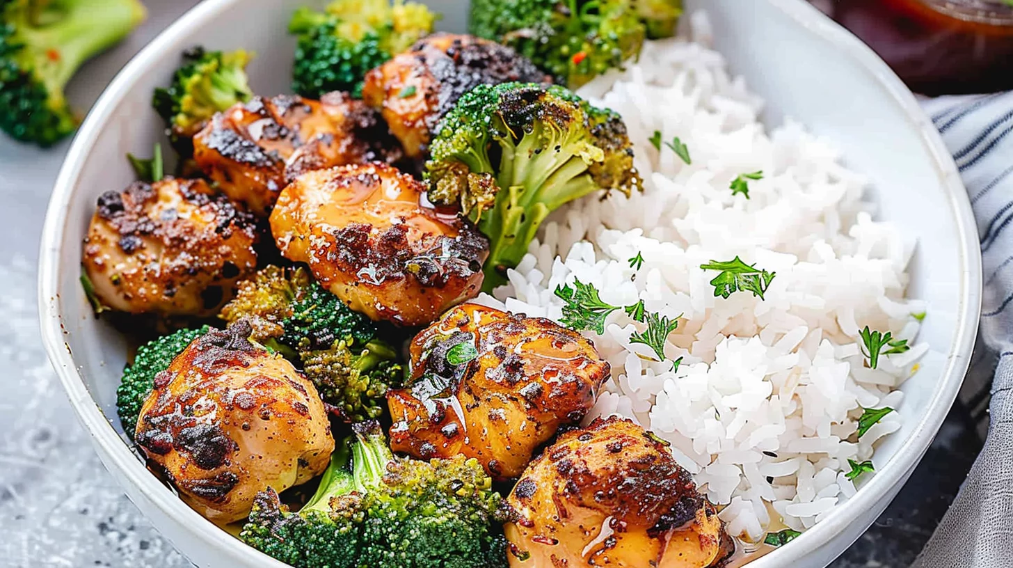 Air Fryer Chicken Bites and Broccoli