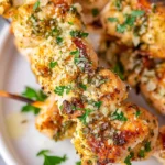 Air Fryer Garlic Parmesan Chicken Skewers