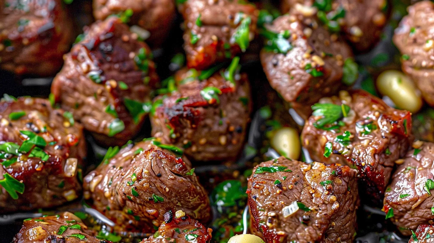 Air Fryer Garlic Steak Bites