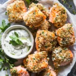 Air Fryer Greek Salmon Bites