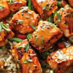 Air Fryer Honey Mustard Salmon Bites
