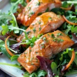 Air Fryer Salmon Bites Over Salad