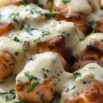 Air Fryer Salmon Bites With Garlic Cream Sauce