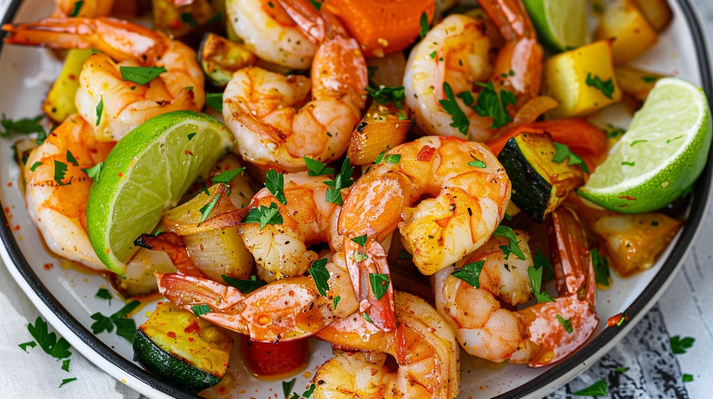 Air Fryer Shrimp and Vegetables