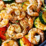 Air Fryer Shrimp Zucchini and Peppers