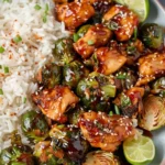 Air Fryer Sweet Chili Chicken and Brussels