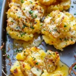 Crispy Garlic Parmesan Smashed Potatoes