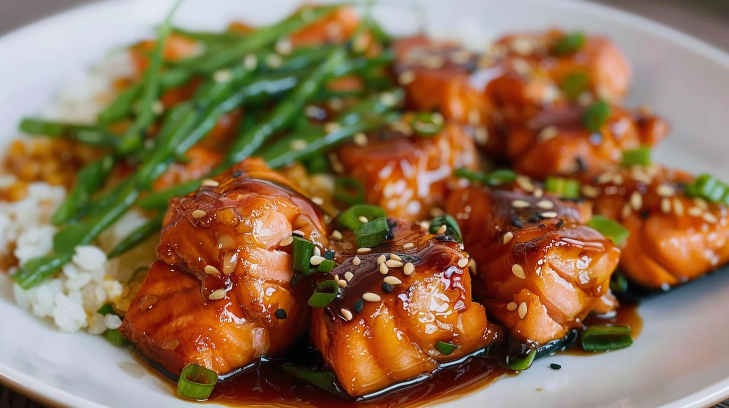Ginger Glazed Salmon Bites Air Fryer
