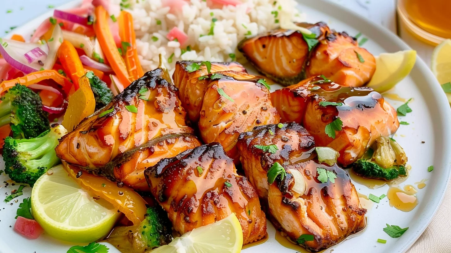 Honey Garlic Salmon Bites Air Fryer