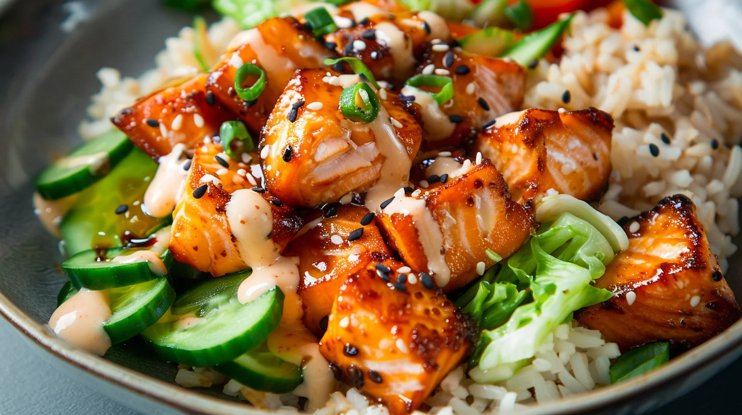 Hot Honey Salmon Bites Air Fryer