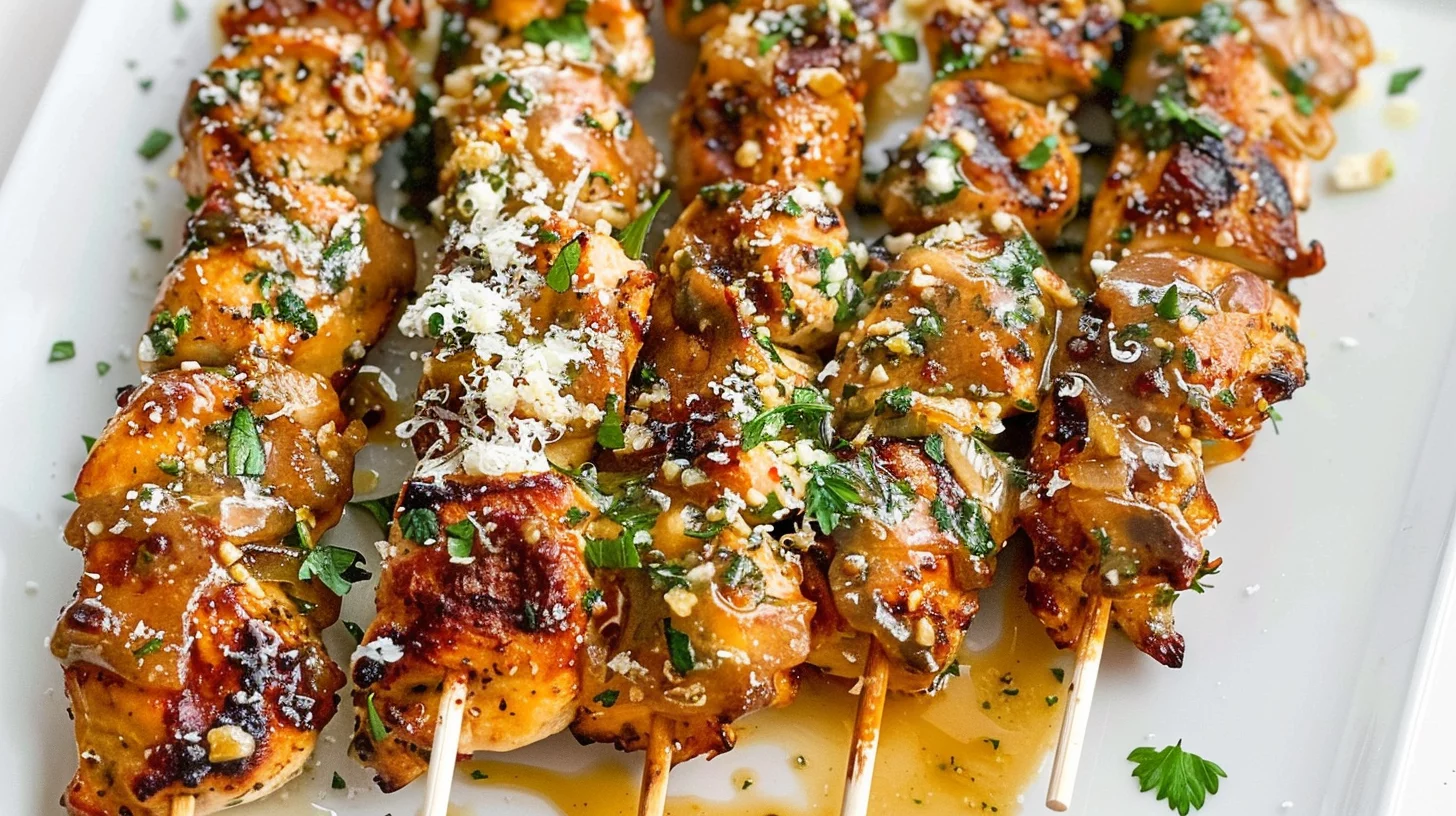 Ranch Garlic Parmesan Chicken Skewers
