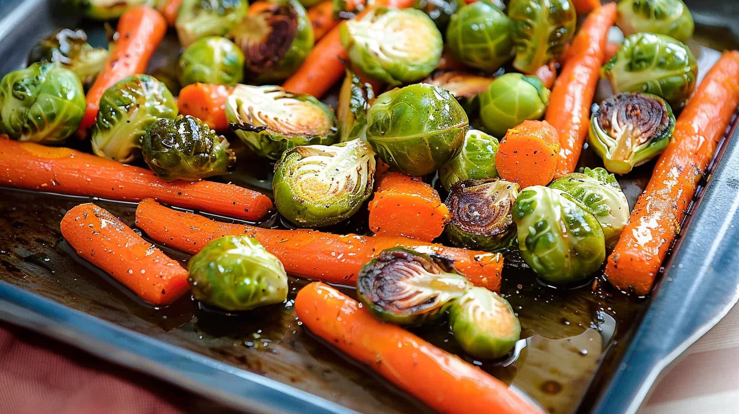 Roasted Carrots and Brussels Sprouts