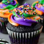 Air Fryer Black Velvet Cupcakes for Halloween