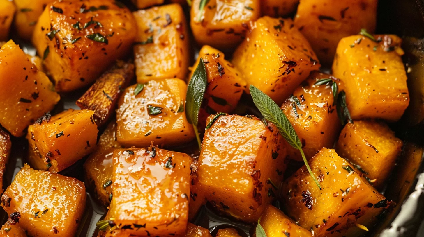 Air Fryer Butternut Squash Bites with Maple Glaze