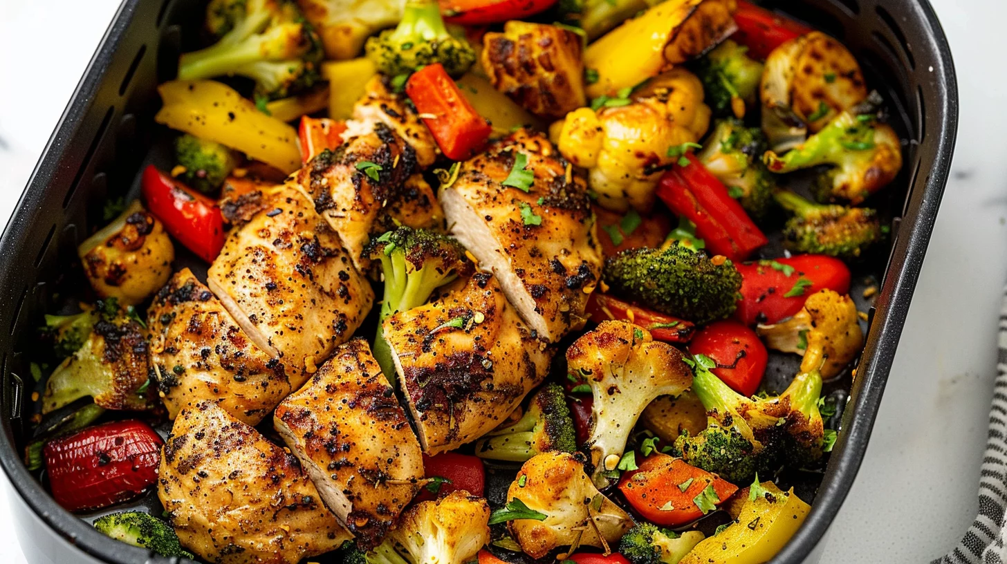 Air Fryer Chicken Breast and Vegetables Pair
