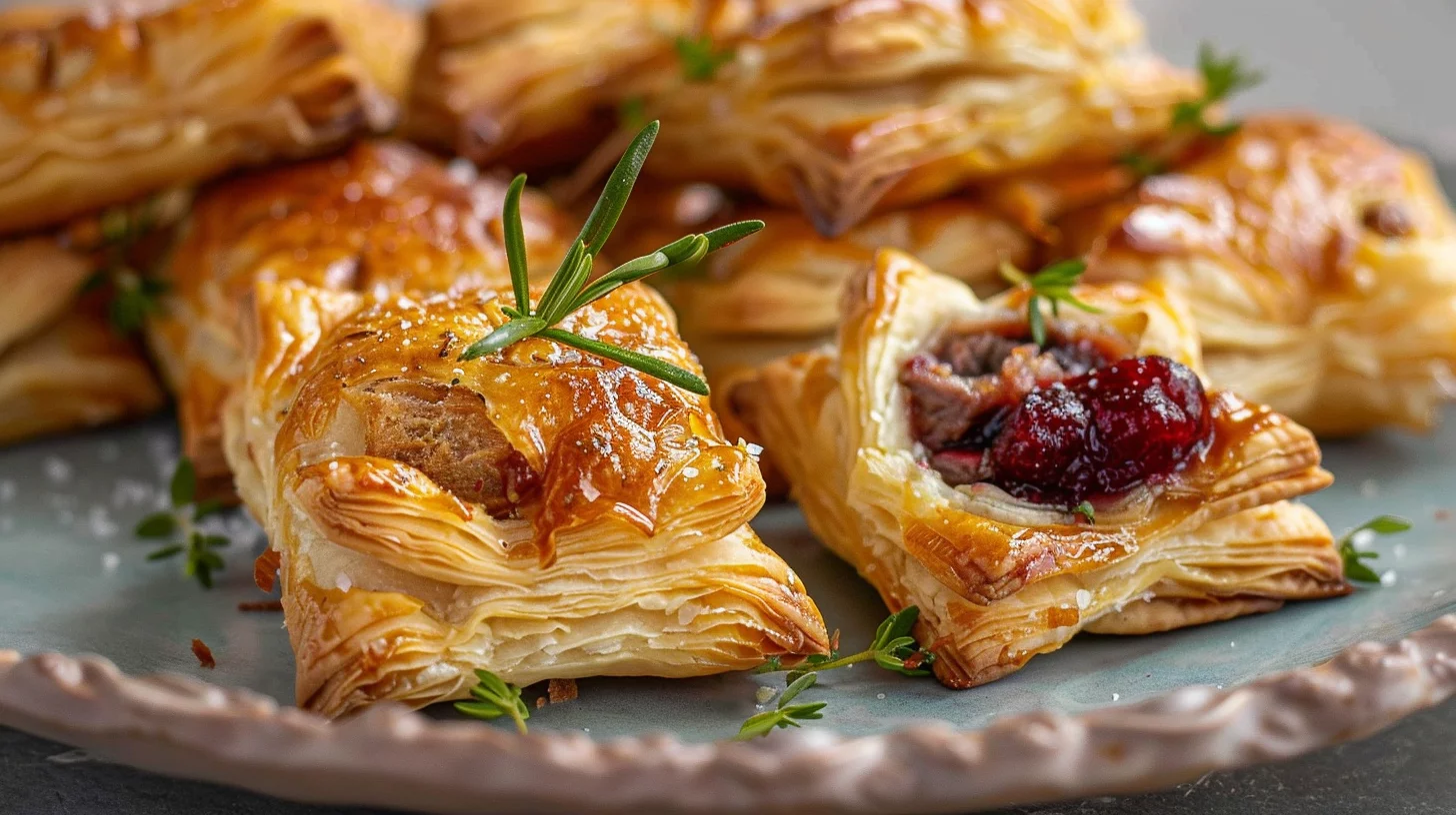 Air Fryer Cranberry Brie Bites in Puff Pastry