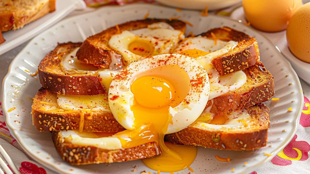 Air Fryer Egg and Cheese Toast Stack