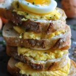 Air Fryer Egg and Cheese Toast Stack