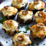 Air Fryer Festive Stuffed Mushrooms with Cheese