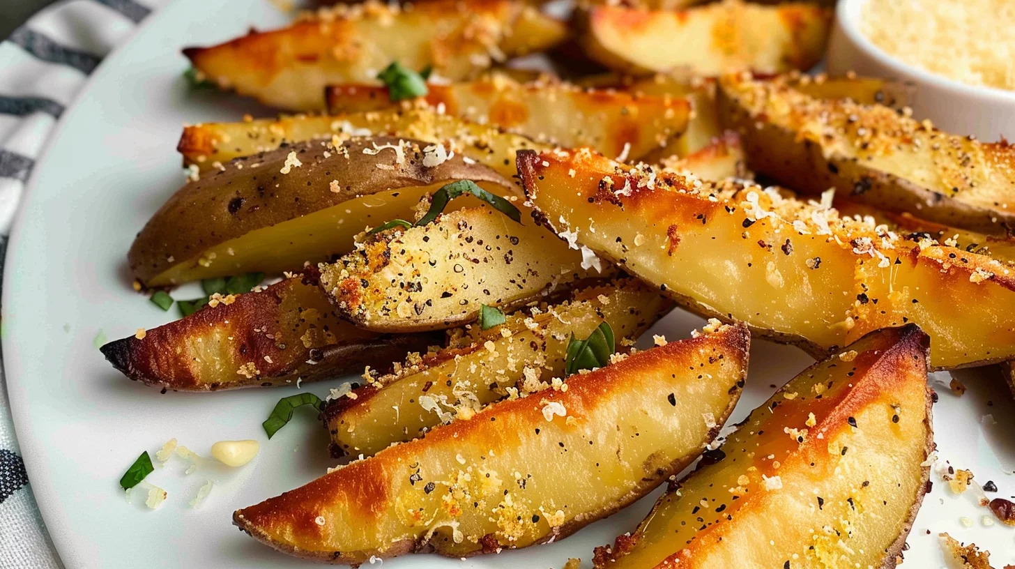 Air Fryer Garlic Parmesan Potato Wedges