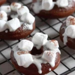 Air Fryer Hot Cocoa Donuts with Marshmallow Glaze