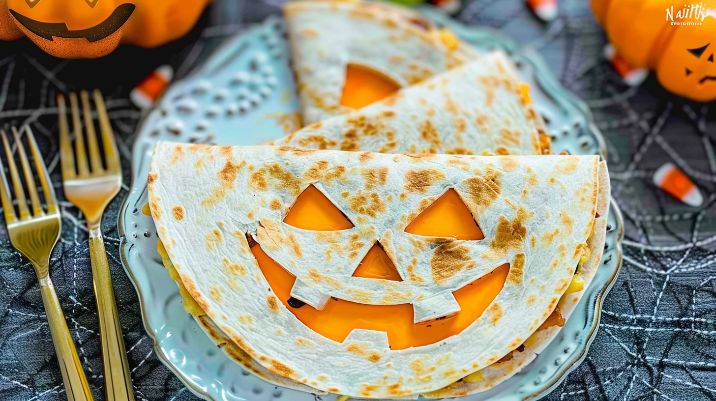 Air Fryer Jack-O Lantern Quesadillas