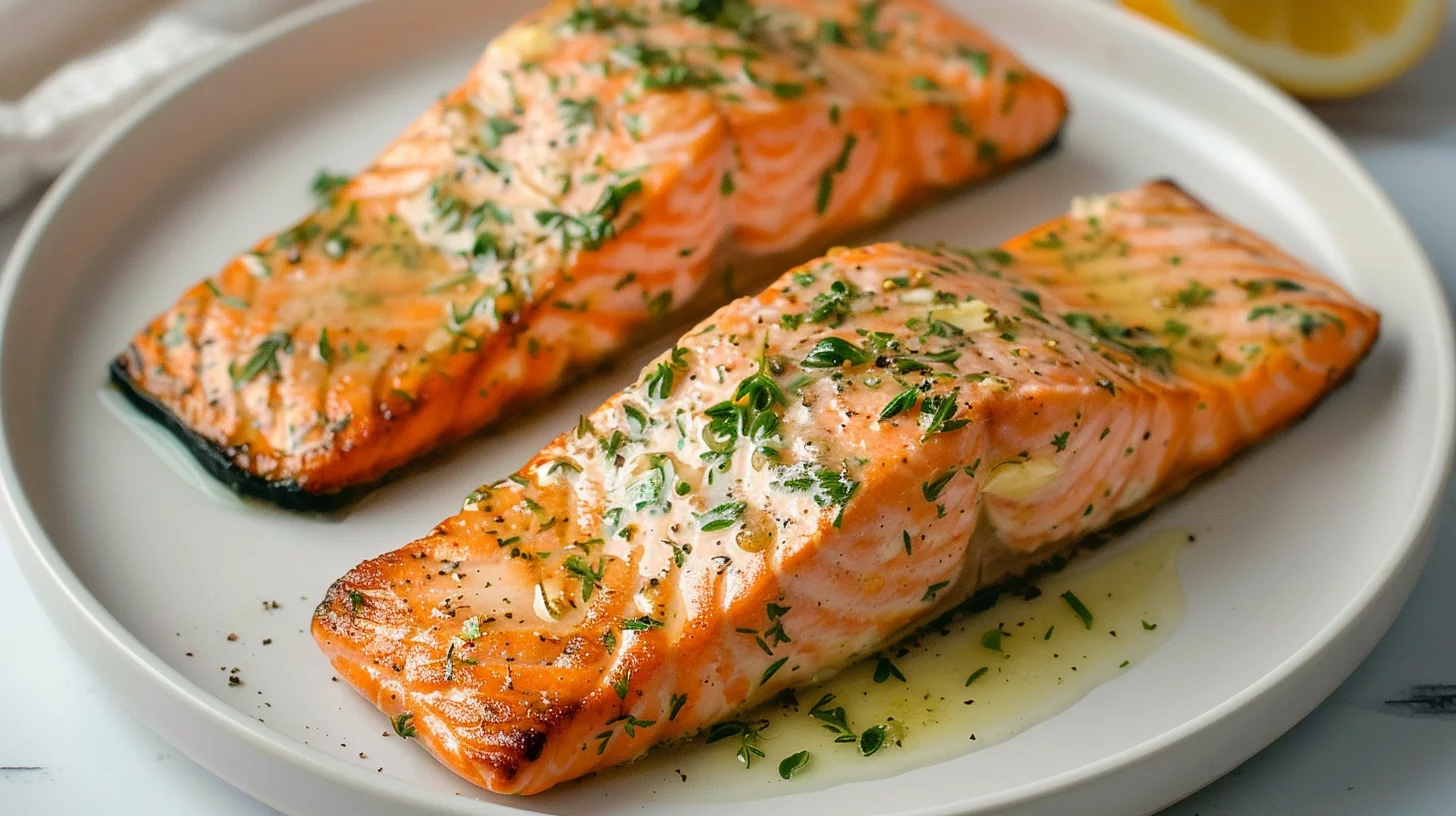 Air Fryer Salmon With Herb Butter