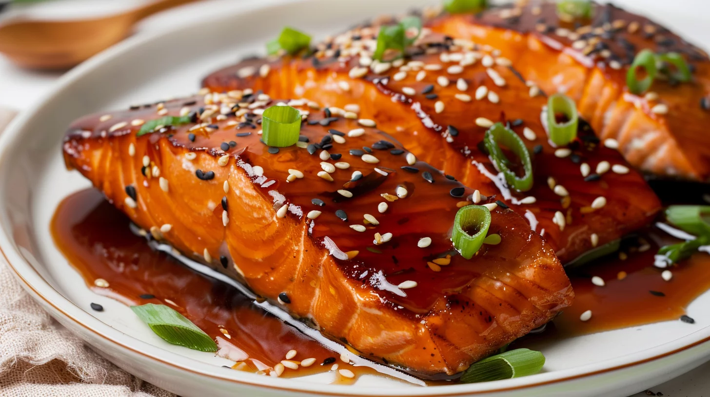 Air Fryer Salmon With Teriyaki Glaze