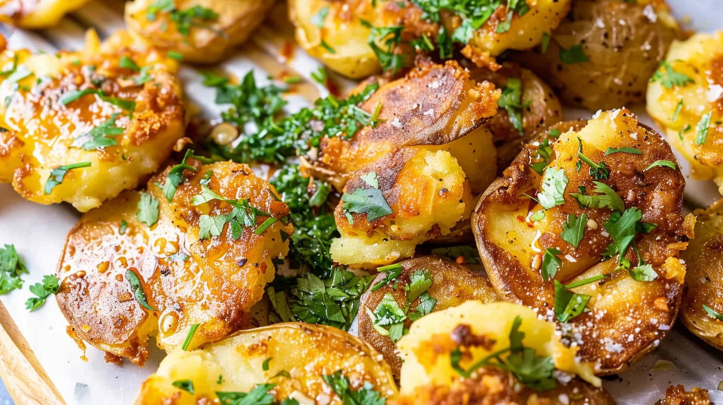 Air Fryer Smashed Potatoes With Garlic