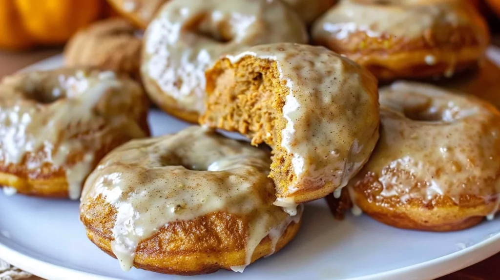 Air Fryer Spiced Pumpkin Donuts with Glaze