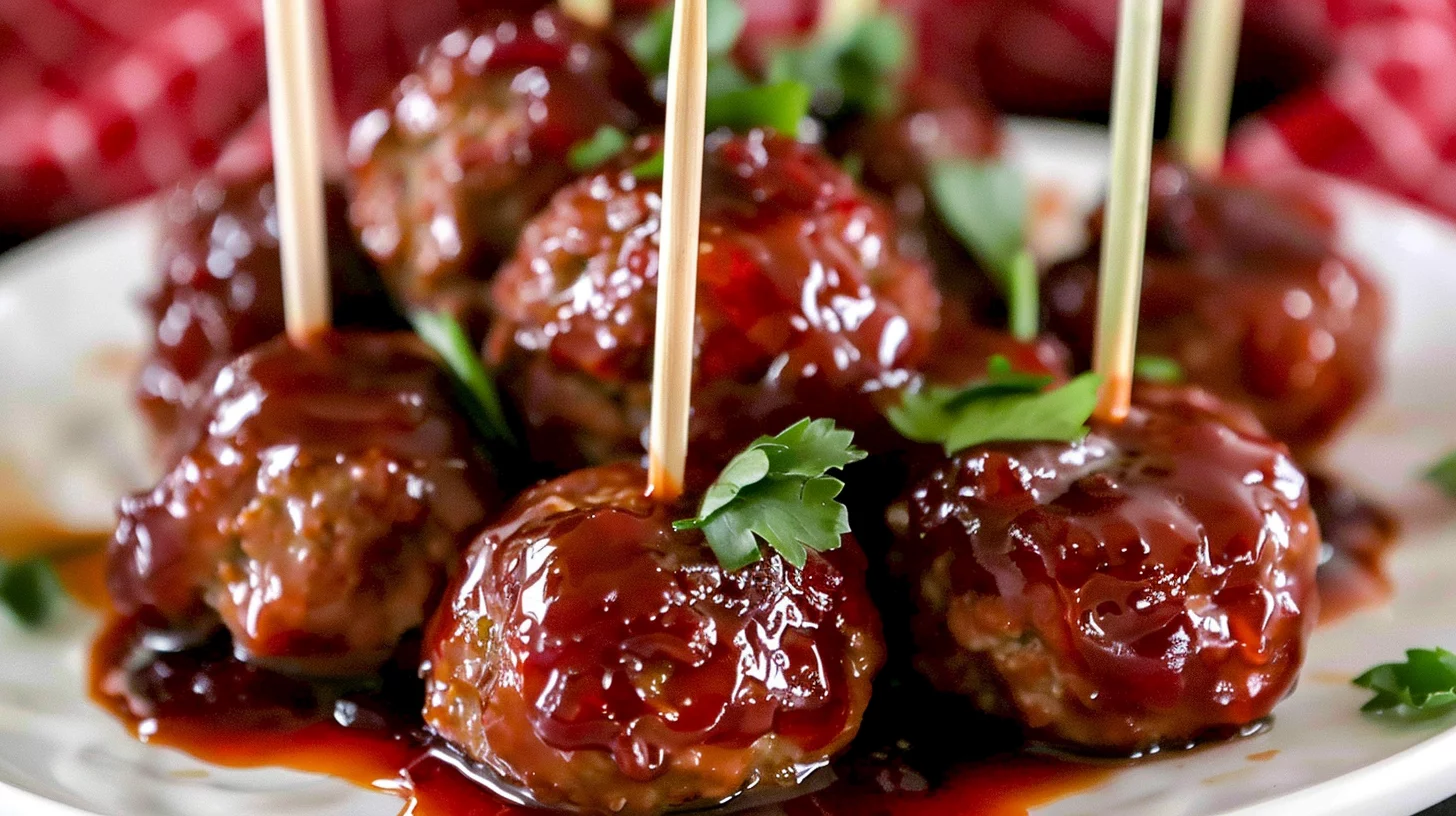 Air Fryer Turkey Meatballs with Cranberry Glaze