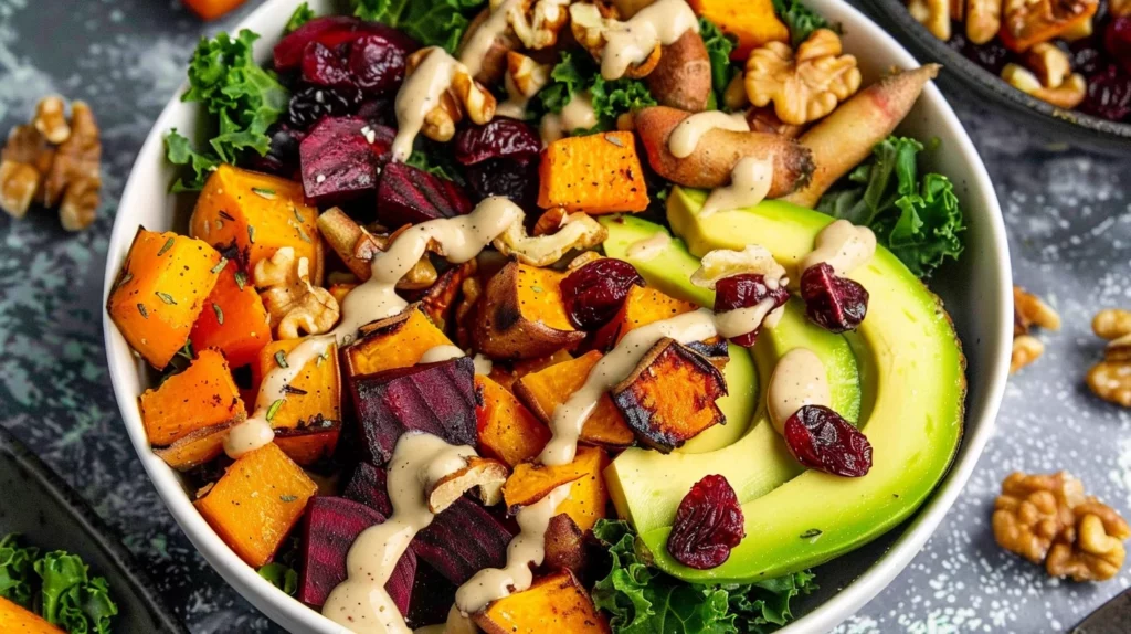 Air Fryer Veggie Power Bowls with Tahini Dressing