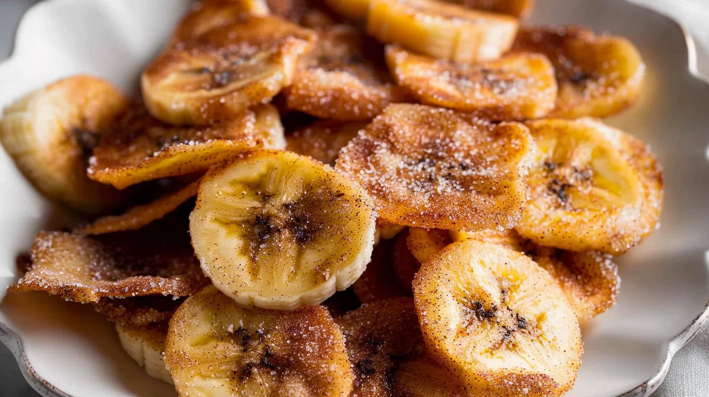 Cinnamon Sugar Air Fryer Banana Chips Crunch