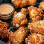 Creamy Garlic Parmesan Air Fried Chicken Wings