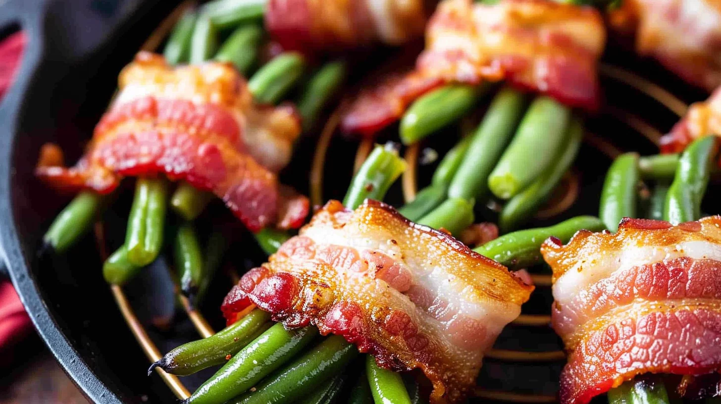 Crispy Air Fryer Bacon Wrapped Green Beans
