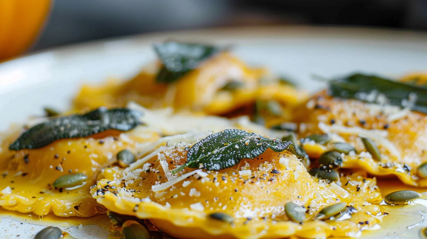 Crispy Air Fryer Pumpkin Ravioli with Sage Butter