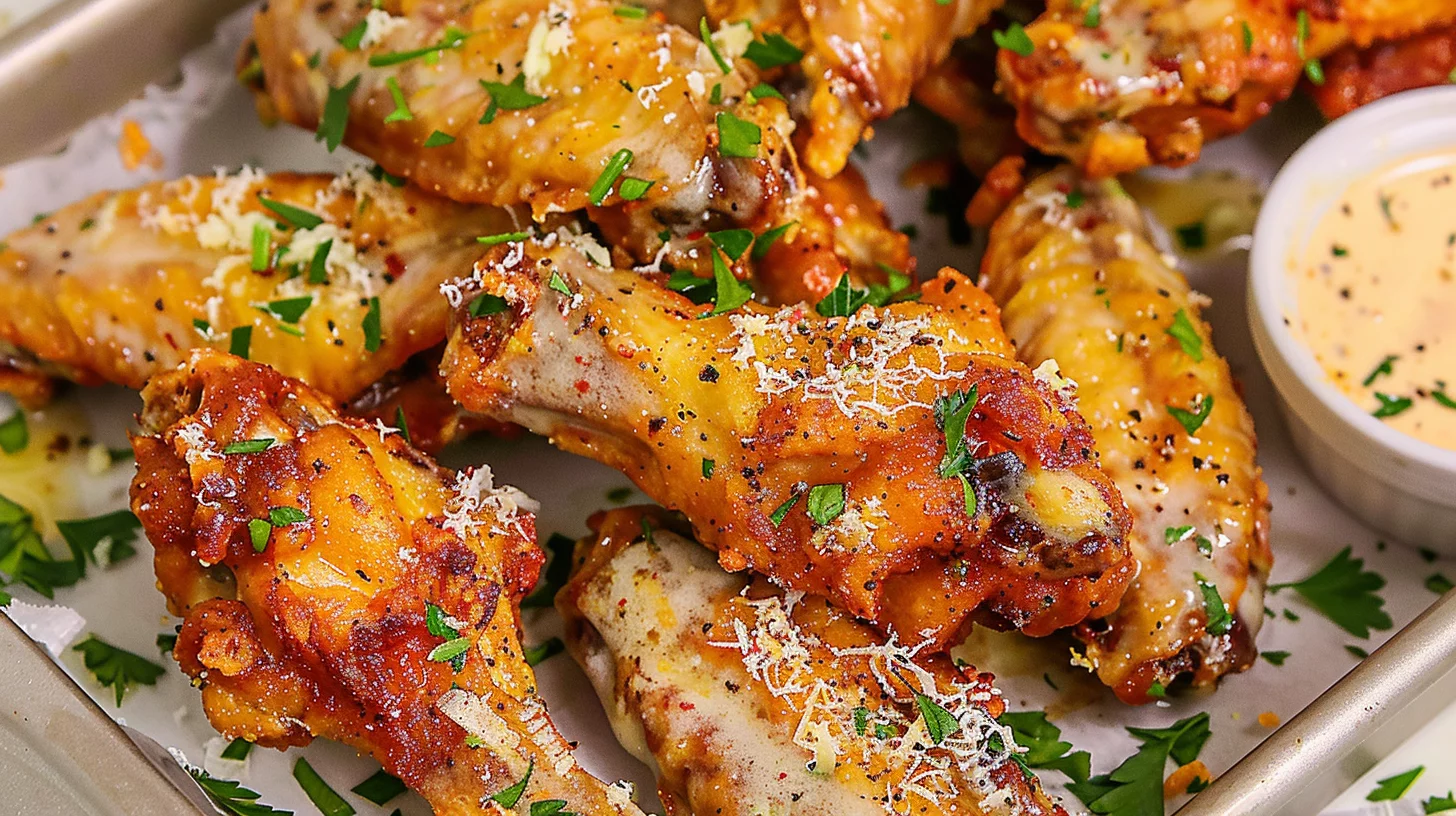 Crispy Garlic Parmesan Ranch Air Fryer Wings