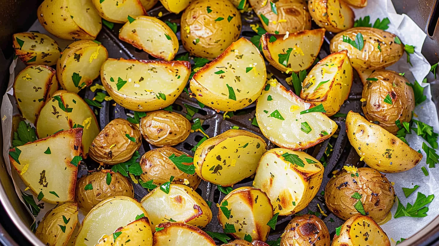 Crispy Lemon Herb Air Fryer Potatoes